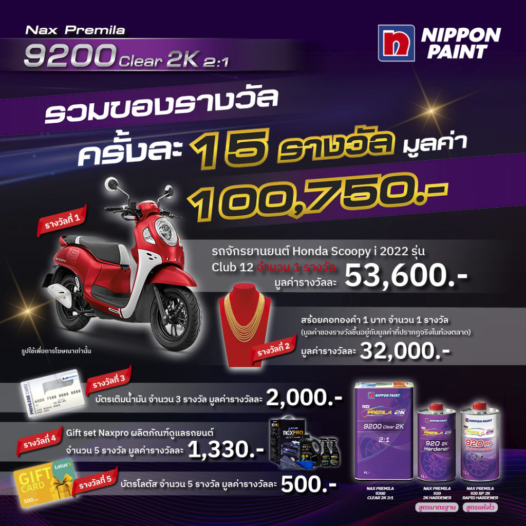 นิปปอนเพนต์จัดแคมเปญใหญ่สุดปัง “Nax Premila 9200 ฉลอง 5 ปี จับรางวัลครั้งที่ 2